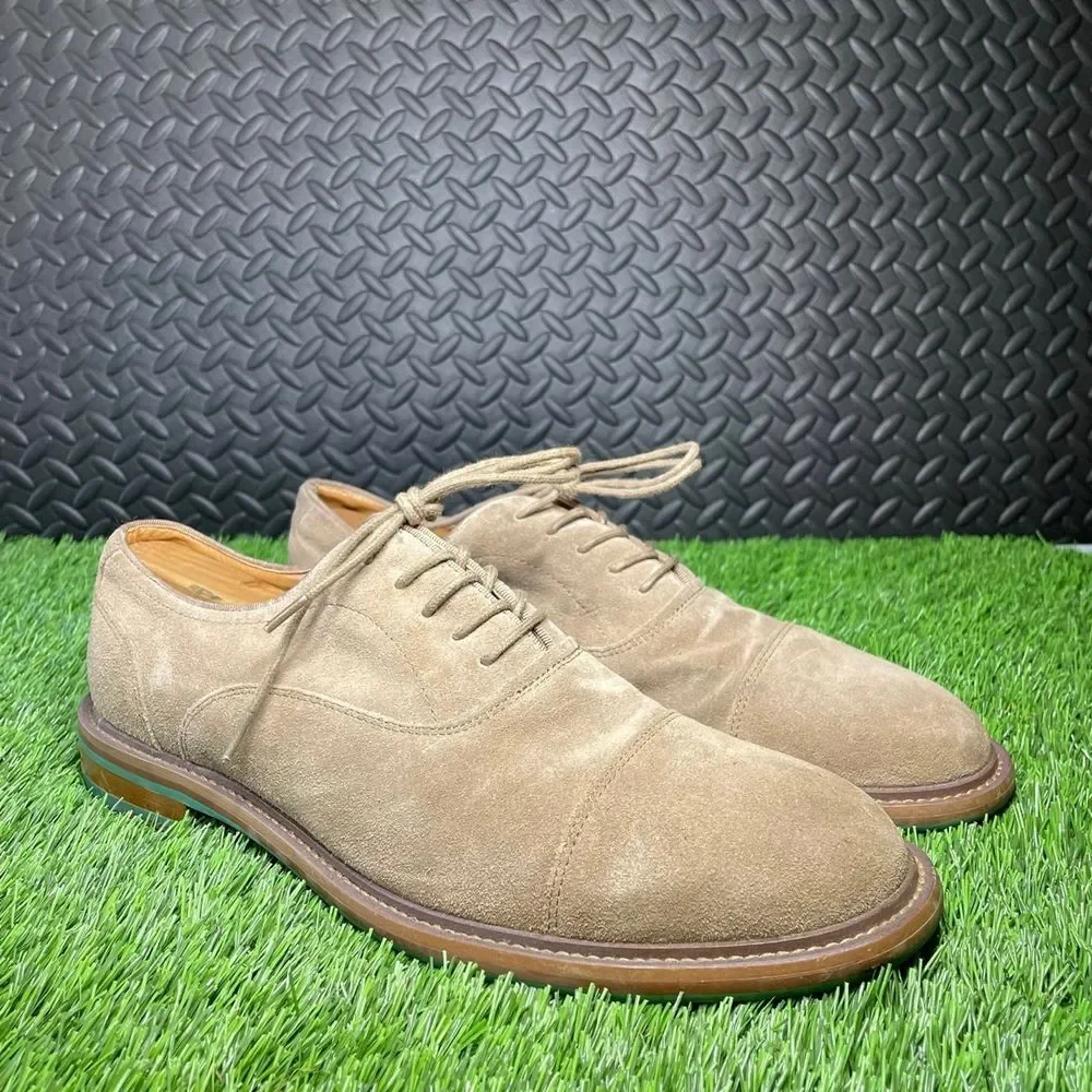 Aldo Y2K Oxfords Casual Tan Brown Suade Laced Up Men's Size 10.5‎